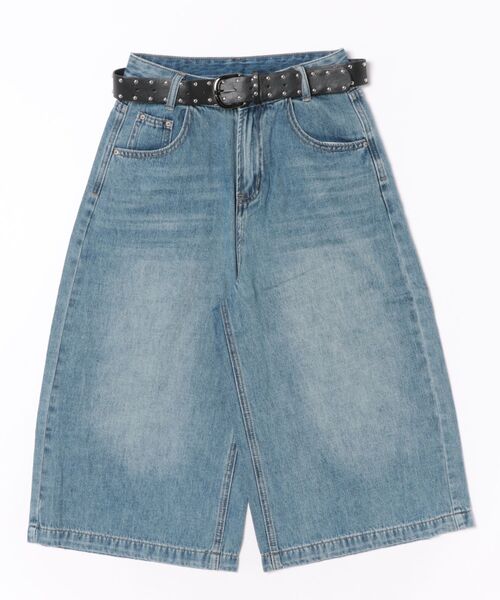 Port(ポート)の「【 New market 】 デニム ハーフ ワイド パンツ(デニムパンツ・レディース・インディゴブルー・M/S)」の11枚目の写真