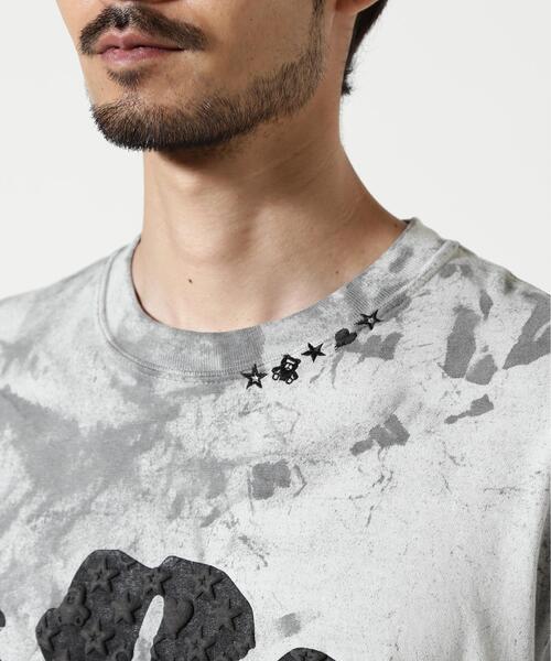 STUD MUFFIN（スタッドマフィン）の「STUD MUFFIN/スタッドマフィン/ピグメントフラワープリントSSTシャツ（Tシャツ/カットソー・メンズ・イエロー/ブラック・2/3）」の4枚目の写真