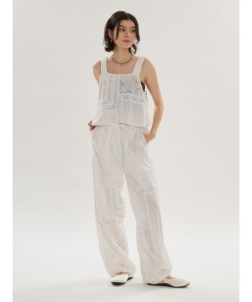 emmi(エミ)の「コットンパッチワークイージーパンツ(その他パンツ・レディース・ブラック/ホワイト・F)」の3枚目の写真