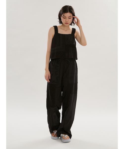 emmi(エミ)の「コットンパッチワークイージーパンツ(その他パンツ・レディース・ブラック/ホワイト・F)」の14枚目の写真