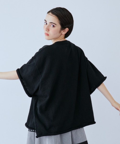manana suerte(マニャーナスエルテ)の「オーバーサイズパイルTシャツ(Tシャツ/カットソー・レディース・イエロー/ブラック/ホワイト・FREE)」の7枚目の写真