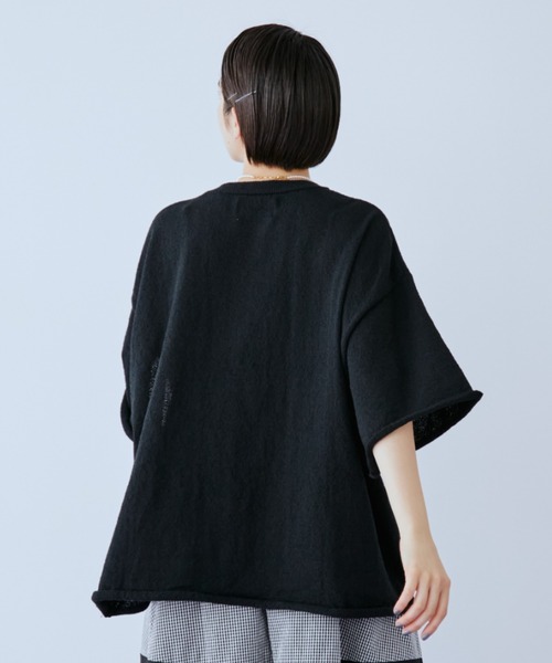manana suerte(マニャーナスエルテ)の「オーバーサイズパイルTシャツ(Tシャツ/カットソー・レディース・イエロー/ブラック/ホワイト・FREE)」の13枚目の写真