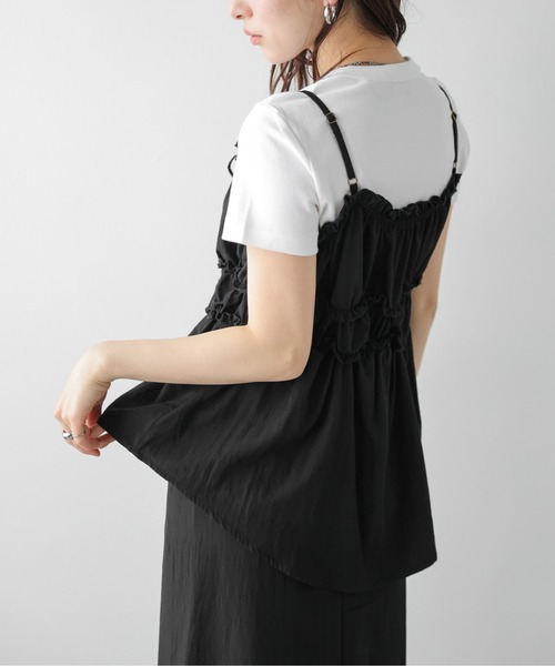 AMELY（エミリー）の「【セットアップ】キャミソール＆Iラインスカート（セットアップ・レディース・ブラウン/ベージュ/オリーブ/ブラック・フリー）」の13枚目の写真
