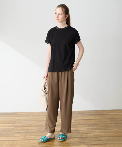 LE SOUK HOLIDAY（ルスークホリデー）の「メッシュテープ Tシャツ（Tシャツ/カットソー・レディース・オフホワイト/ライトグリーン/ブラック・M/L）」の9枚目の写真