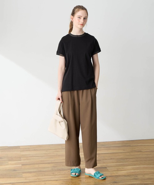 LE SOUK HOLIDAY（ルスークホリデー）の「メッシュテープ Tシャツ（Tシャツ/カットソー・レディース・オフホワイト/ライトグリーン/ブラック・M/L）」の10枚目の写真