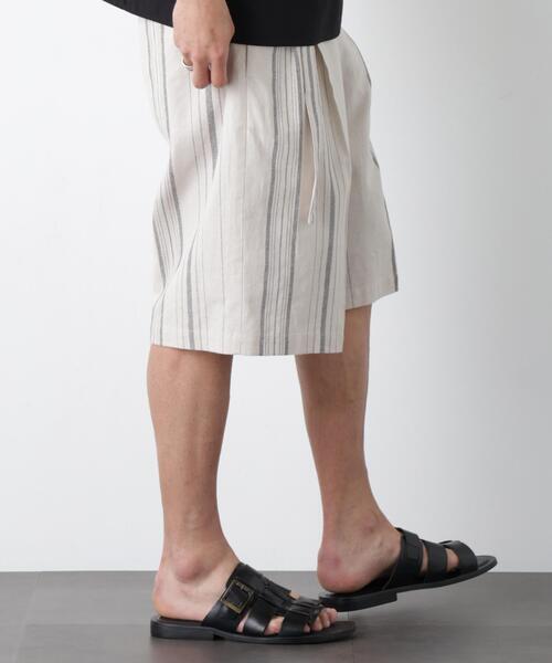 NANO universe(ナノユニバース)の「「FRENCH LINEN」 ベルテッドワイドショーツ(その他パンツ・メンズ・ベージュ系その他/ブラック/その他3/その他2/その他1・L/M/S)」の5枚目の写真