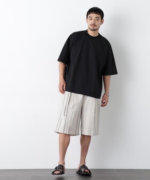 NANO universe(ナノユニバース)の「「FRENCH LINEN」 ベルテッドワイドショーツ(その他パンツ・メンズ・ベージュ系その他/ブラック/その他3/その他2/その他1・L/M/S)」の7枚目の写真