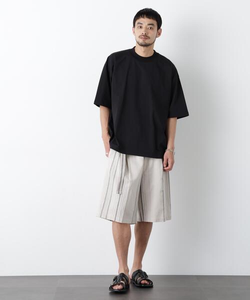 NANO universe(ナノユニバース)の「「FRENCH LINEN」 ベルテッドワイドショーツ(その他パンツ・メンズ・ベージュ系その他/ブラック/その他3/その他2/その他1・L/M/S)」の9枚目の写真