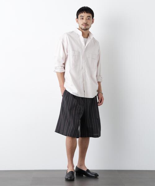 NANO universe(ナノユニバース)の「「FRENCH LINEN」 ベルテッドワイドショーツ(その他パンツ・メンズ・ベージュ系その他/ブラック/その他3/その他2/その他1・L/M/S)」の15枚目の写真