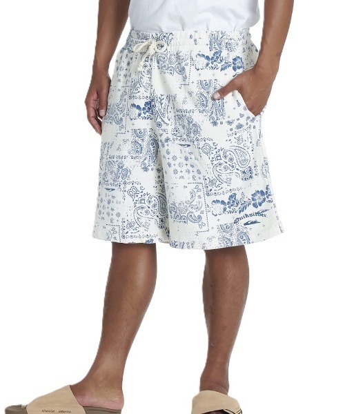 Quiksilver(クイックシルバー)の「クイックシルバー QUIKSILVER MERCURY PAISLEY BAGGY SWEAT SHORTS(スウェットパンツ・メンズ・アイボリー/ブルー・S/M/L/LL)」の2枚目の写真