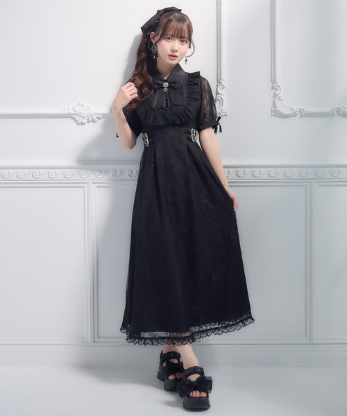 ROJITA(ロジータ)の「総レースヨークフリルロングワンピース(ワンピース・レディース・ピンクベージュ/ブラック/アイボリー・FREE)」の18枚目の写真