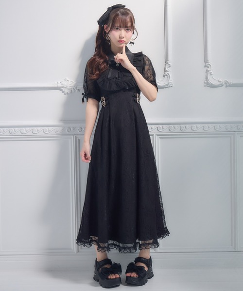ROJITA(ロジータ)の「総レースヨークフリルロングワンピース(ワンピース・レディース・ピンクベージュ/ブラック/アイボリー・FREE)」の16枚目の写真