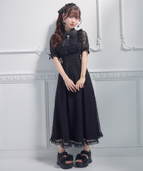 ROJITA(ロジータ)の「総レースヨークフリルロングワンピース(ワンピース・レディース・ピンクベージュ/ブラック/アイボリー・FREE)」の17枚目の写真