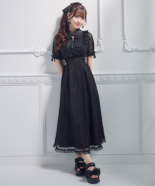 ROJITA(ロジータ)の「総レースヨークフリルロングワンピース(ワンピース・レディース・ピンクベージュ/ブラック/アイボリー・FREE)」の20枚目の写真
