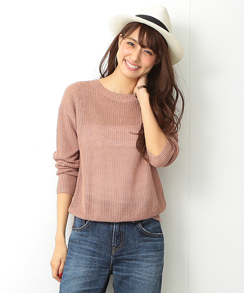 B:MING by BEAMS(ビーミングバイビームス)の「【VERY5月号掲載】ビーミング by ビームス / リネン畦ニットプルオーバー 16SS(ニット/セーター・レディース・ホワイト/トップグレー/ネイビー/ピンク・ONE SIZE)」の4枚目の写真