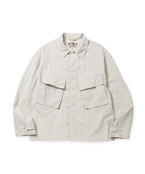 CALEE(キャリー)の「TASLAN RIP FATIGUE TYPE SHIRT JACKET(ミリタリージャケット・メンズ・ブラック/オリーブ/アイボリー・LARGE/MEDIUM/X-LARGE)」の2枚目の写真