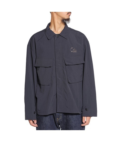 CALEE(キャリー)の「TASLAN RIP FATIGUE TYPE SHIRT JACKET(ミリタリージャケット・メンズ・ブラック/オリーブ・LARGE)」の1枚目の写真