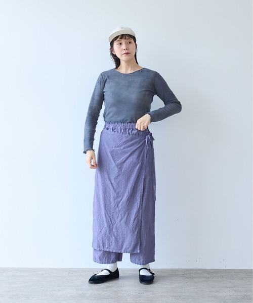 yuni(ユニ )の「cotton cupra product dye wrap pants(その他パンツ・レディース・パープル/ダークブラウン/ブラック/ピンク・FREE)」の16枚目の写真