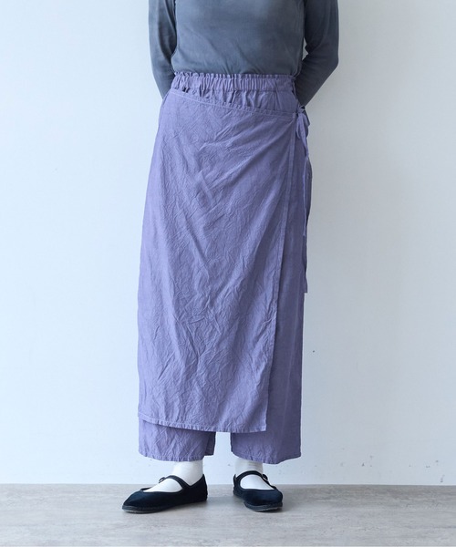 yuni(ユニ )の「cotton cupra product dye wrap pants(その他パンツ・レディース・パープル/ダークブラウン/ブラック/ピンク・FREE)」の8枚目の写真