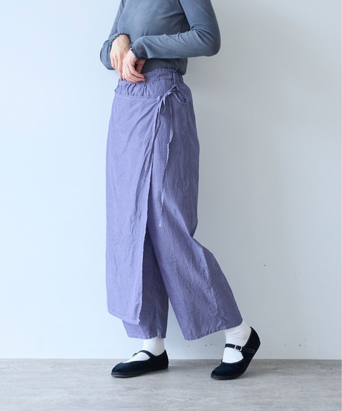 yuni(ユニ )の「cotton cupra product dye wrap pants(その他パンツ・レディース・パープル/ダークブラウン/ブラック/ピンク・FREE)」の10枚目の写真