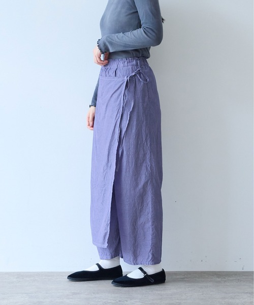 yuni(ユニ )の「cotton cupra product dye wrap pants(その他パンツ・レディース・パープル/ダークブラウン/ブラック/ピンク・FREE)」の9枚目の写真