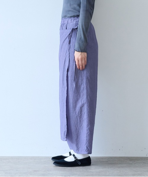 yuni(ユニ )の「cotton cupra product dye wrap pants(その他パンツ・レディース・パープル/ダークブラウン/ブラック/ピンク・FREE)」の14枚目の写真