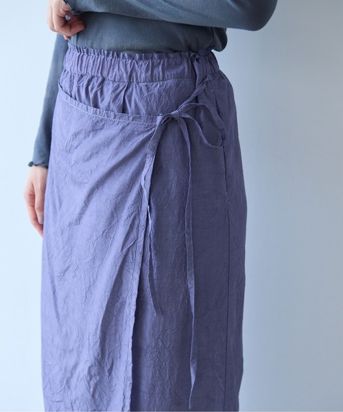 yuni(ユニ )の「cotton cupra product dye wrap pants(その他パンツ・レディース・パープル/ダークブラウン/ブラック/ピンク・FREE)」の18枚目の写真