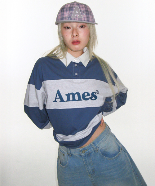 AMESWORLDWIDE(アメスワールドワイド)の「BIG STRIPE RUGBY LS TEE BLUE(Tシャツ/カットソー・レディース・その他・SMALL/MEDIUM/LARGE)」の8枚目の写真