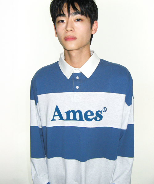 AMESWORLDWIDE(アメスワールドワイド)の「BIG STRIPE RUGBY LS TEE BLUE(Tシャツ/カットソー・レディース・その他・SMALL/MEDIUM/LARGE)」の10枚目の写真