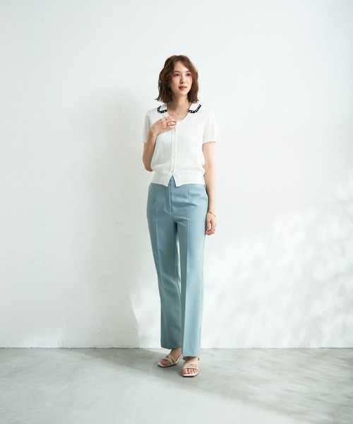MISCH MASCH（ミッシュマッシュ）の「2026春夏新作 ビジューカラーニットカーディガン（カーディガン/ボレロ・レディース・グレー/ブラック/ホワイト・ﾌﾘ-）」の6枚目の写真