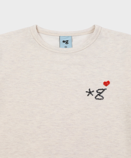 GRUNDEN（グルンデン）の「BEADED LOGO T-SHIRT (BEIGE)_G26BWJTS01（Tシャツ/カットソー・レディース・その他・OS）」の3枚目の写真