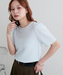 生地ジャガード5分袖《WEB限定カラーあり》
