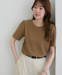 生地ジャガード5分袖《WEB限定カラーあり》