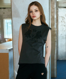 ERER（エルエル）の「Vintage Dragon Graphic Sleeveless Charcoal（Tシャツ/カットソー）」