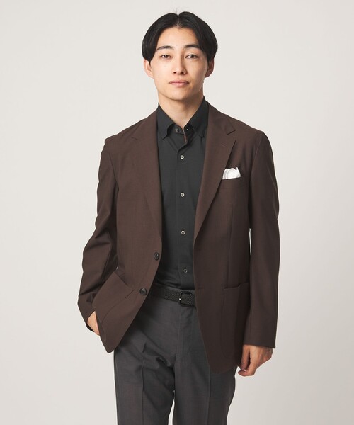 green label relaxing(グリーンレーベルリラクシング)の「エブリット TC ジャージー スタンダード スナップ ボタンダウン ショートスリーブ シャツ -イージーアイロン-(ビジネスシャツ・メンズ・ダークブラウン/ブラック・XL/L/S/M)」の3枚目の写真