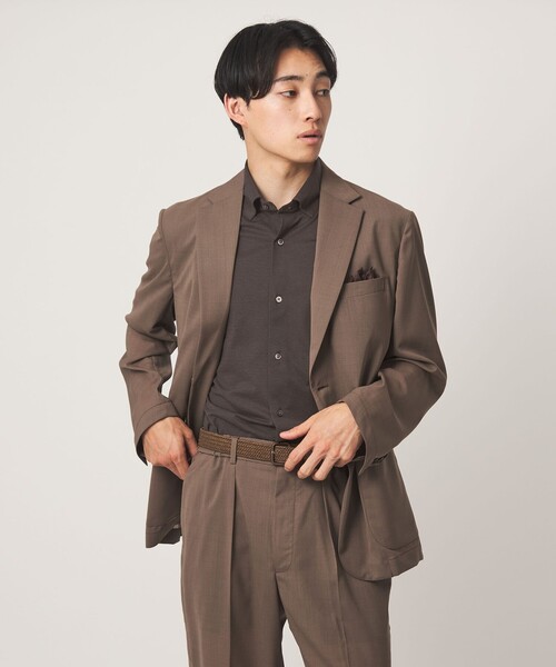 green label relaxing(グリーンレーベルリラクシング)の「エブリット TC ジャージー スタンダード スナップ ボタンダウン ショートスリーブ シャツ -イージーアイロン-(ビジネスシャツ・メンズ・ダークブラウン/ブラック・XL/L/S/M)」の8枚目の写真