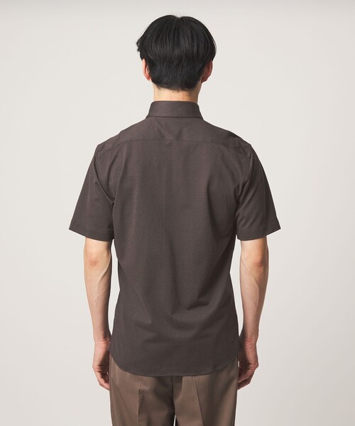 green label relaxing(グリーンレーベルリラクシング)の「エブリット TC ジャージー スタンダード スナップ ボタンダウン ショートスリーブ シャツ -イージーアイロン-(ビジネスシャツ・メンズ・ダークブラウン/ブラック・XL/L/S/M)」の15枚目の写真