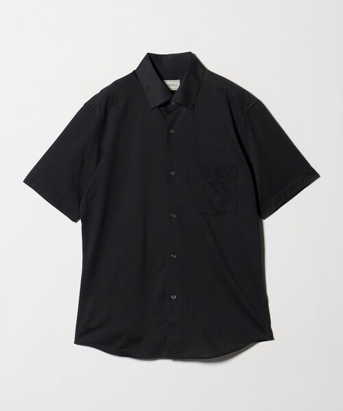green label relaxing(グリーンレーベルリラクシング)の「エブリット TC ジャージー スタンダード スナップ ボタンダウン ショートスリーブ シャツ -イージーアイロン-(ビジネスシャツ・メンズ・ダークブラウン/ブラック・XL/L/S/M)」の16枚目の写真