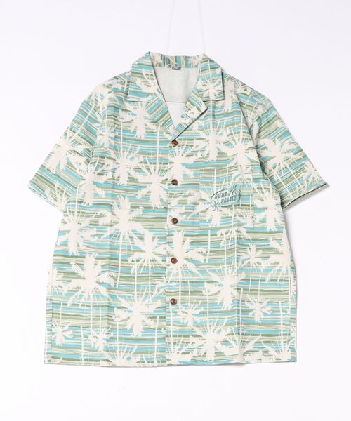 Kahiko(カヒコ)の「【Kahiko】SURF&Palms マークMEN'S開襟シャツ(シャツ/ブラウス・メンズ・ブラックミックス/ブラック/ホワイト/グリーン・FREE)」の4枚目の写真
