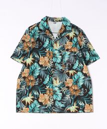 【Kahiko】SURF＆Palms マークMEN'S開襟シャツ