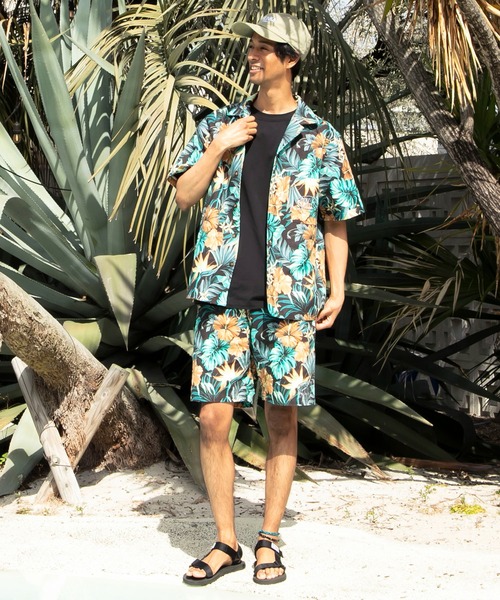 Kahiko(カヒコ)の「【Kahiko】SURF&Palms マークMEN'S開襟シャツ(シャツ/ブラウス・メンズ・ブラックミックス/ブラック/ホワイト/グリーン・FREE)」の6枚目の写真