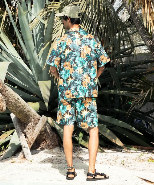 Kahiko(カヒコ)の「【Kahiko】SURF&Palms マークMEN'S開襟シャツ(シャツ/ブラウス・メンズ・ブラックミックス/ブラック/ホワイト/グリーン・FREE)」の7枚目の写真