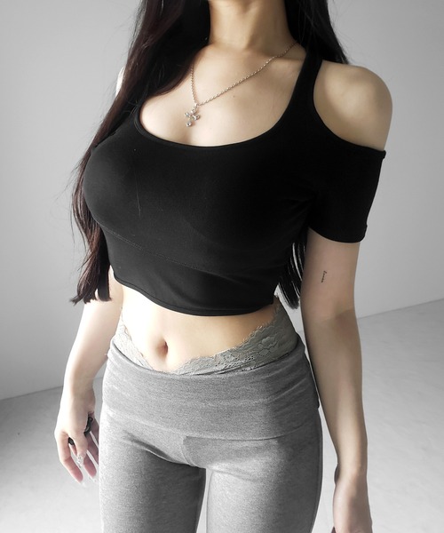 me+em select（ミームセレクト）の「【 ２color 】ウエストレーススリムドレープカットソーフレアパンツ ／ waist lace slim drape cutsew flare pants（その他パンツ・レディース・ブラック/グレー・FREE）」の18枚目の写真