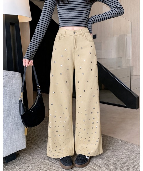 inst.ALL(インストール)の「ランダムメタルワイドパンツ(その他パンツ・レディース・ベージュ・L)」の4枚目の写真