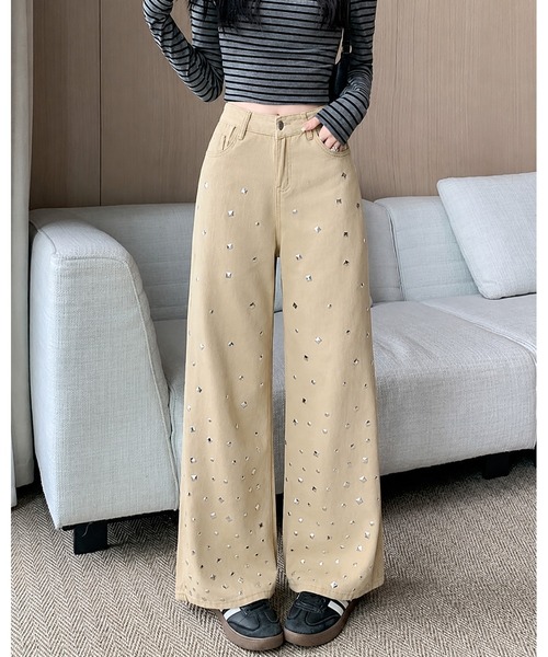 inst.ALL(インストール)の「ランダムメタルワイドパンツ(その他パンツ・レディース・ベージュ・L)」の6枚目の写真
