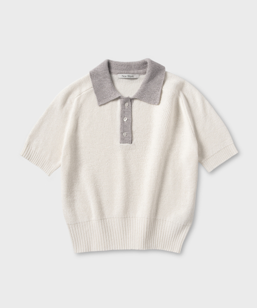 NONBLANK（ノンブランク）の「ラグランハーフスリーブカラークロップニット_IVORY（ニット/セーター・レディース・その他・SMALL）」の2枚目の写真