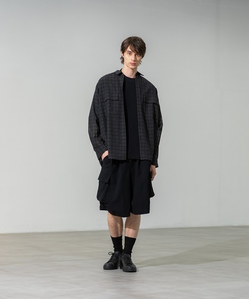 CITY TOKYO(シティトウキョウ)の「【CITY TOKYO/シティートーキョー】シアーグラフチェックシャツ(シャツ/ブラウス・メンズ・ブラック/ブラウン・2/1)」の4枚目の写真