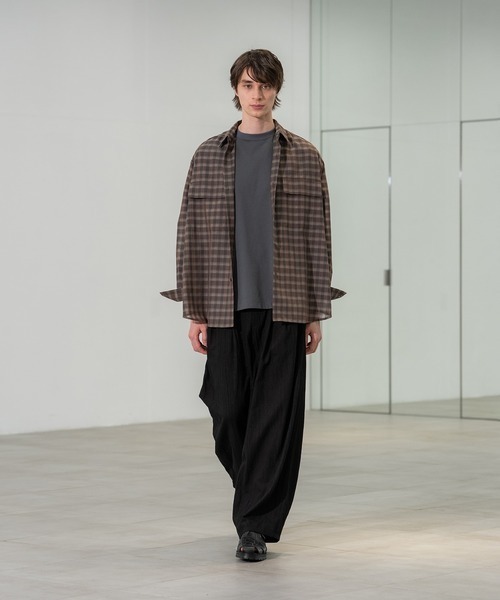 CITY TOKYO(シティトウキョウ)の「【CITY TOKYO/シティートーキョー】シアーグラフチェックシャツ(シャツ/ブラウス・メンズ・ブラック/ブラウン・2/1)」の11枚目の写真