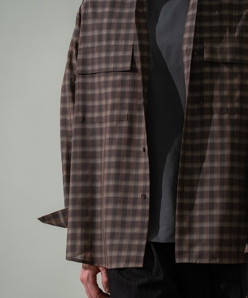 CITY TOKYO(シティトウキョウ)の「【CITY TOKYO/シティートーキョー】シアーグラフチェックシャツ(シャツ/ブラウス・メンズ・ブラック/ブラウン・2/1)」の16枚目の写真