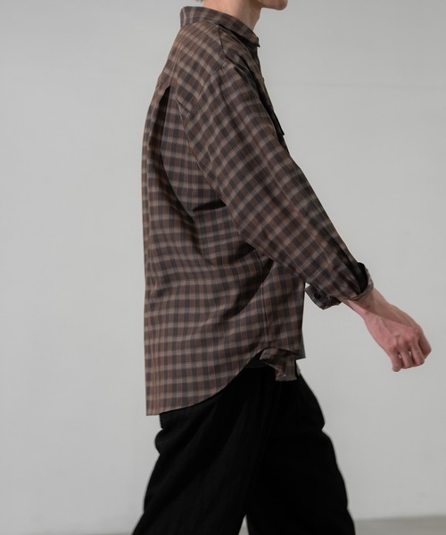 CITY TOKYO(シティトウキョウ)の「【CITY TOKYO/シティートーキョー】シアーグラフチェックシャツ(シャツ/ブラウス・メンズ・ブラック/ブラウン・2/1)」の17枚目の写真